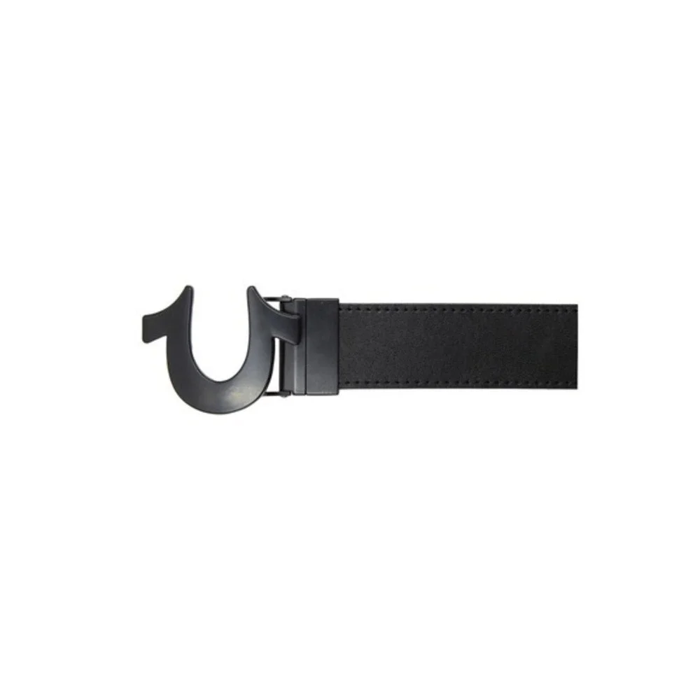 True Religion Reversible Horseshoe Buckle Belt Black/Tan Size 34 NWT
